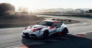 Toyota Supra GR racing concept on a race track