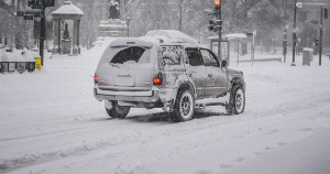Toyota 4Runner driving in snowy streets