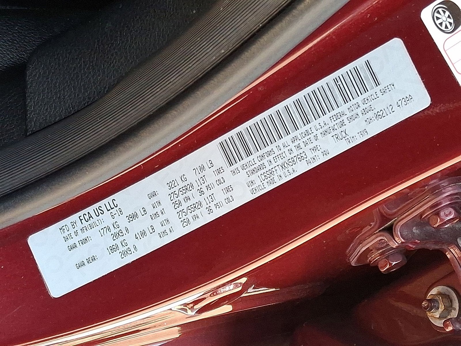 2019 RAM 1500 Big Horn/Lone Star Crew Cab 4x4 5'7" Box