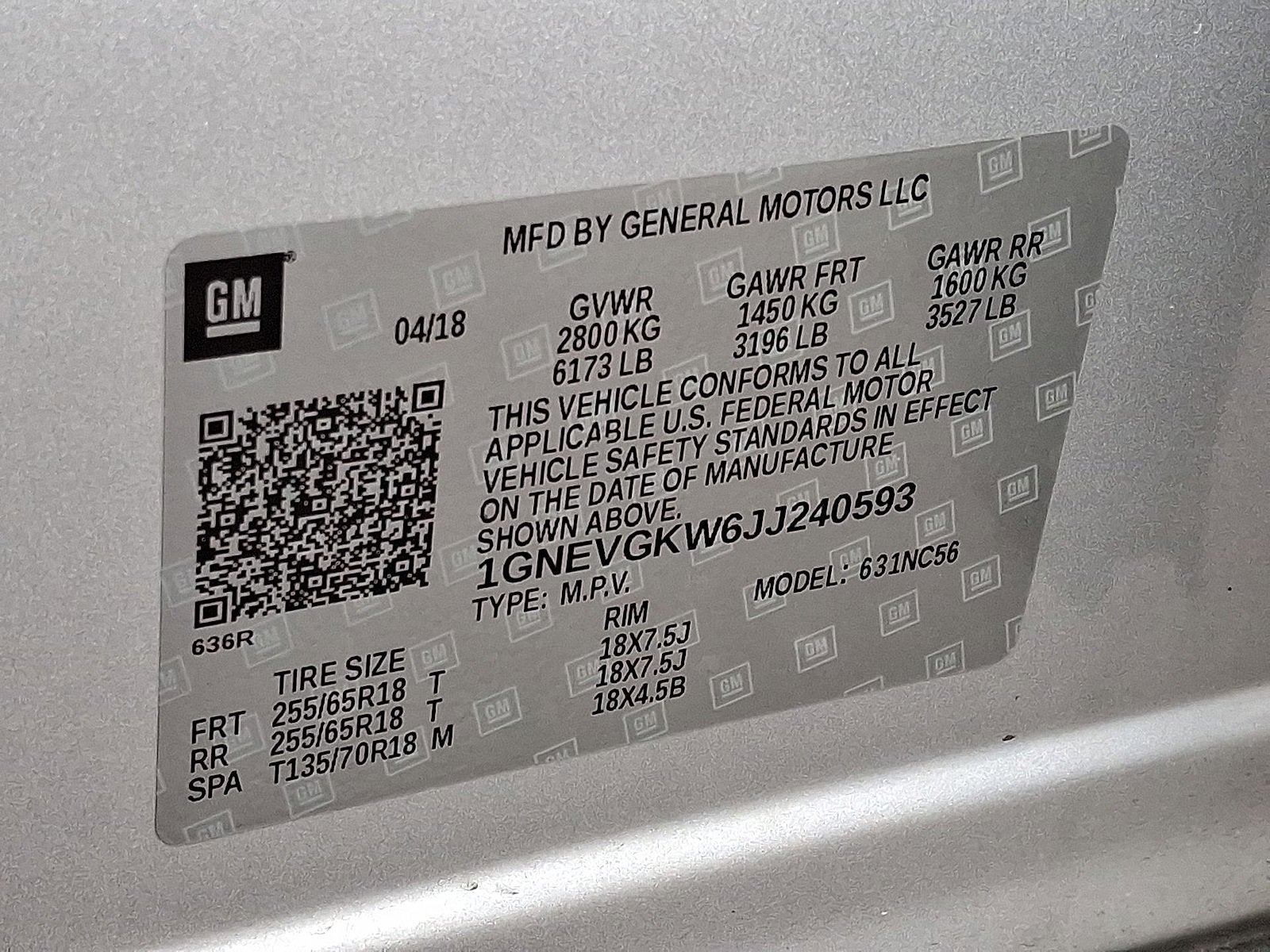 2018 Chevrolet Traverse LT Cloth