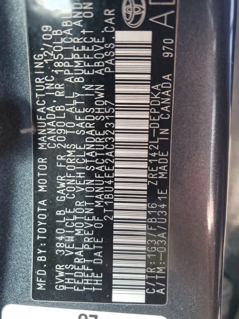 2010 Toyota Corolla 4dr Sdn Auto (Natl)