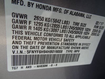 2017 Honda Pilot Touring