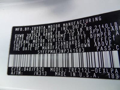 2022 Toyota Corolla LE