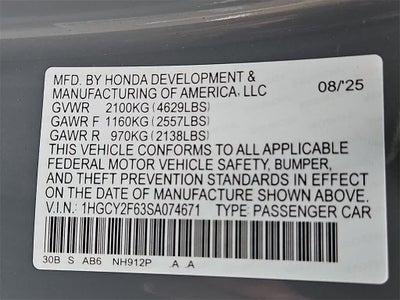 2025 Honda Accord Hybrid EX-L