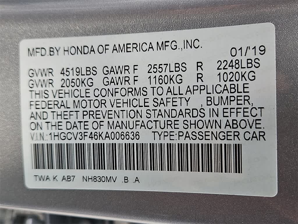 2019 Honda Accord Hybrid EX